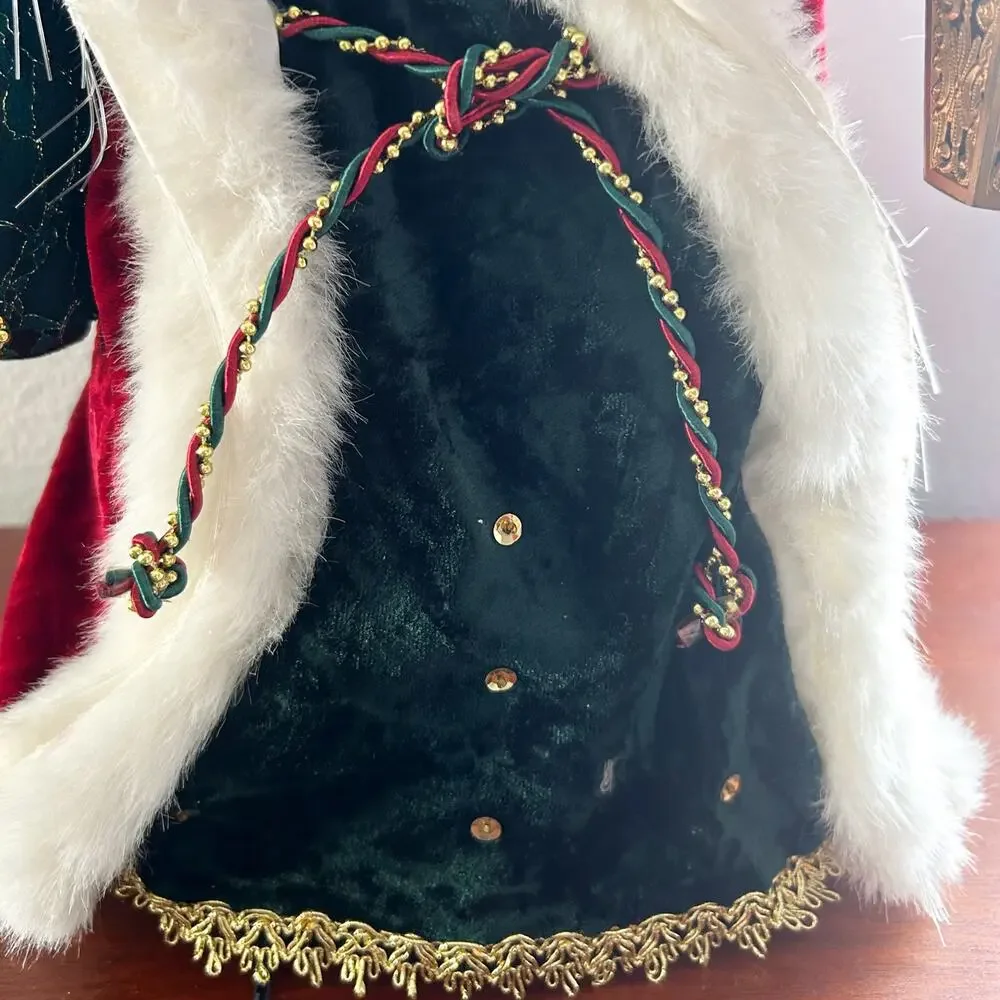 VNTG Santa Claus / Father Christmas Porcelain Fiber Optic Christmas Tree Topper